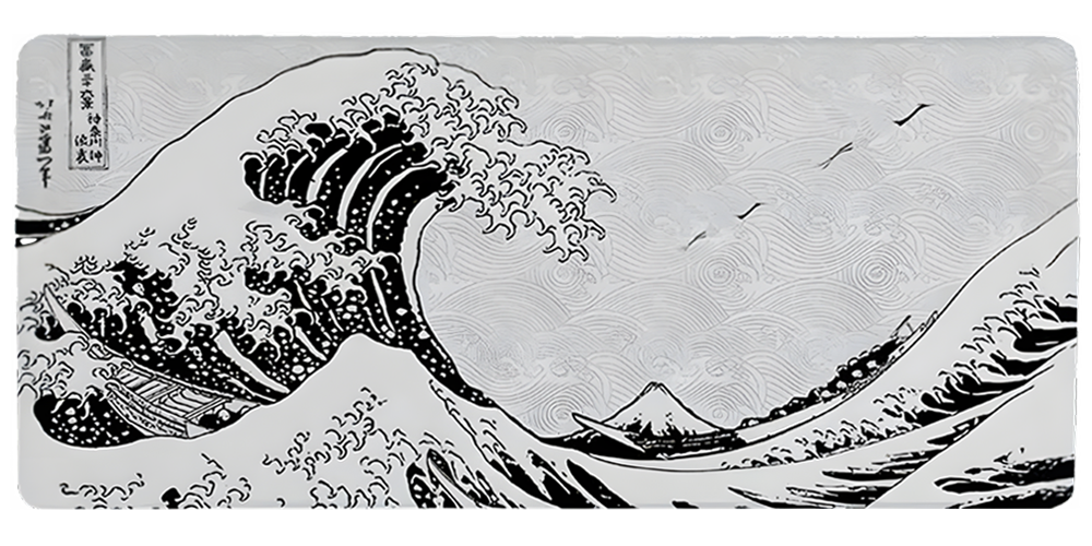 Tapis De Souris XXL Mer Vague Japonais Blanc
