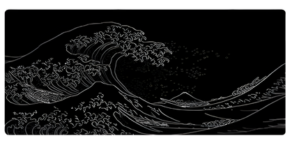 Tapis De Souris XXL Mer Vague Noir Japonais